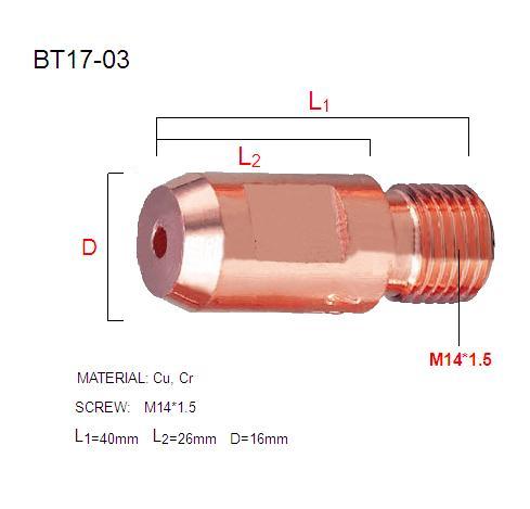 M14*1.5 L=38mm length Contact Tip for the submerged arc welding machine