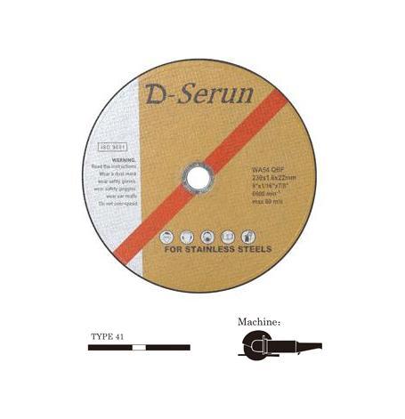 230*3*22mm, Flat Cutting Wheel for Stainless Steel, Resin Abrasive Wheel