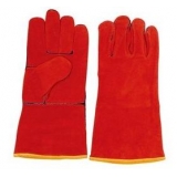 WG-E01 Series, Split Cowhide Leather Welding Gloves, Red, Cotton Lining