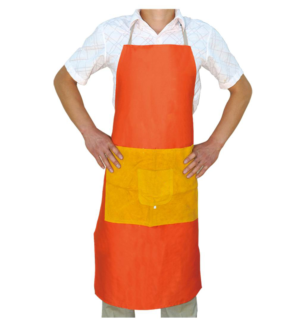 BT-4028 Series, Fireproof cotton apron with cowhide protection center/welding clothes