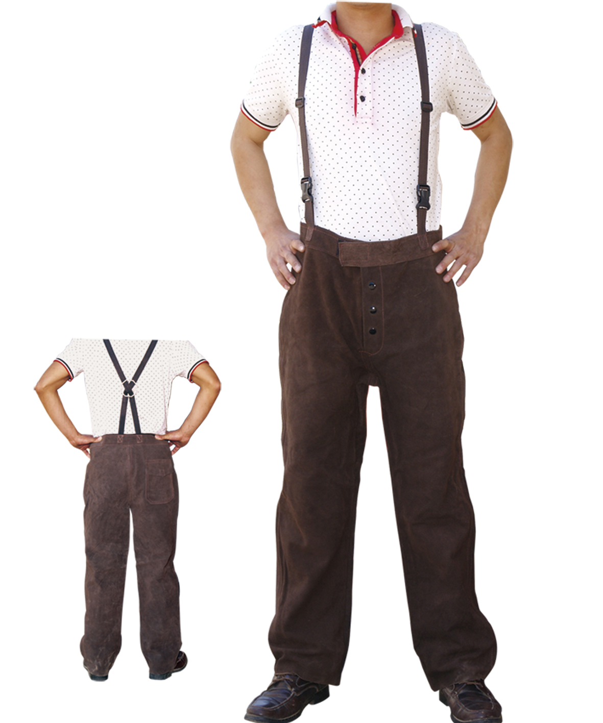 BT-2021 Series, Cowhide Leather Welding Pants, Brown,Golden&Grey/Welding Clothes