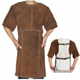 BT-1006 Series, Cowhide Leather Apron with Short Sleeves,Golden&Brown/Welding Clothes