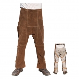 BT-1014 Series, Cowhide Leather Welding Pants, Brown&Golden/Welding Clothes