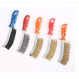 Wire Brush with plastic handle, Stainless steel / Mild Steel / Brass 